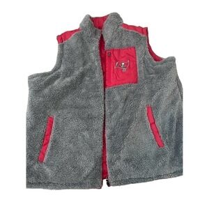 NWT NFL Buccaneers Reversible Puffer Vest 2X Women's Fleece Full Zip Tampa Bay